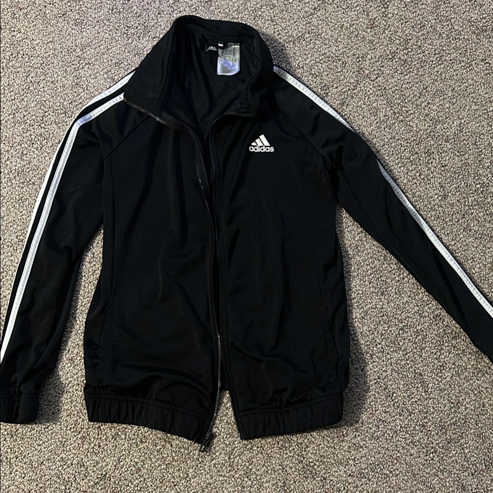Adidas Black Jacket with White Accents